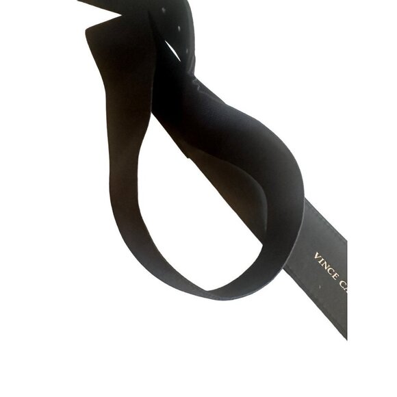 Vince Camuto Black Elastic Stretch Leather Trim Waist Belt Size Large - Picture 5 of 6